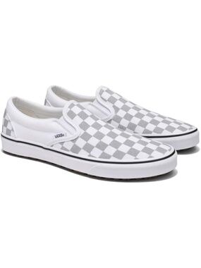 Women's Metallic Checkrbrd Grey Closed Toe Slip On Asher Adult Low Top Sneaker